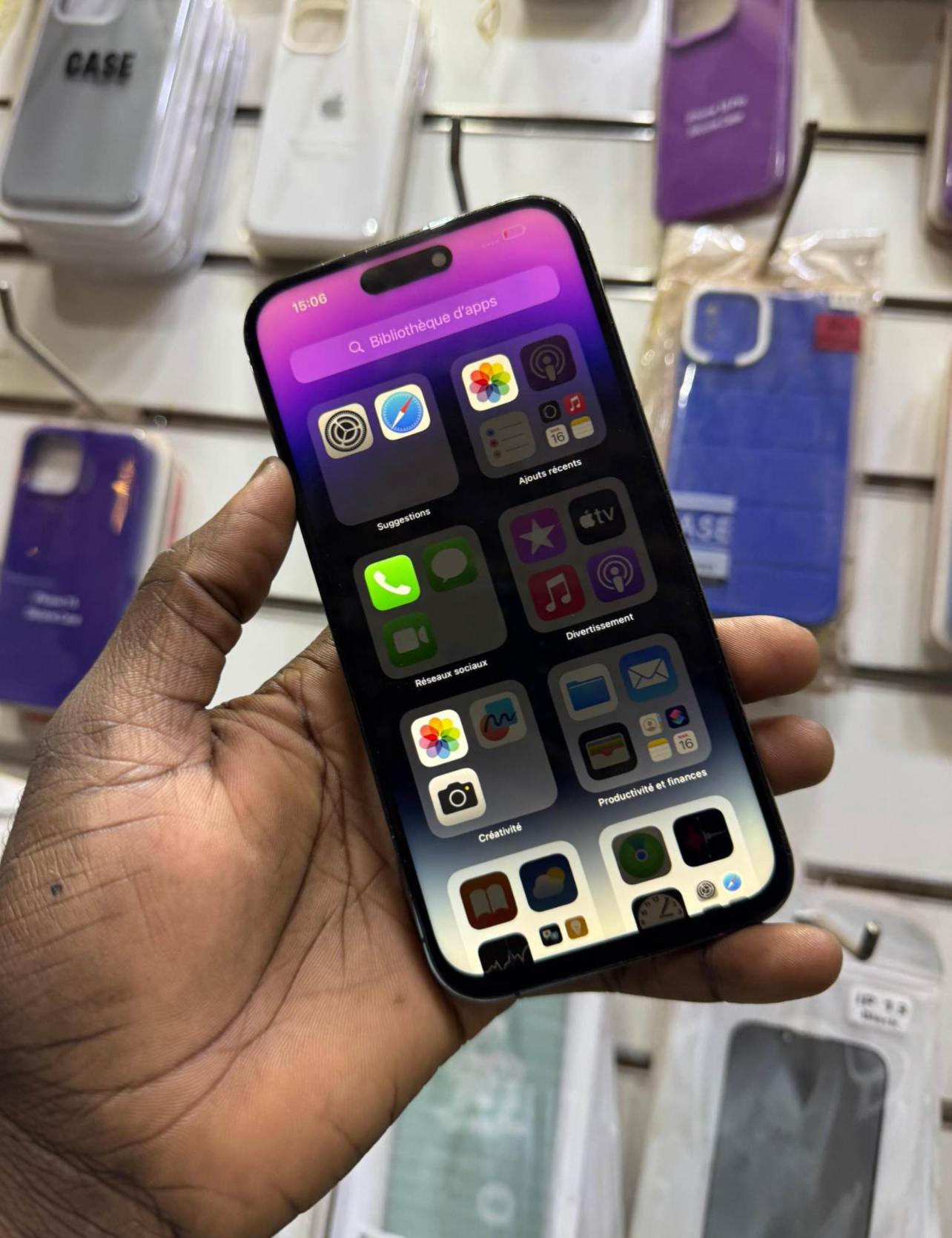 IPhone 14pro max 256gb 2SIM  face id off batterie 100% prix 190 mille